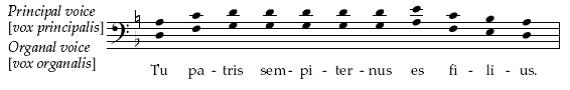 ОРГАНУМ лат organum от греч organon инструмент орудие Одна из самых ранних полифонических форм впервые описана в теоретическом трактате Musica Enchiriadis ок 900 Старейший вид органума параллельный состоял из двух голосов – основного содержавшего мелодию