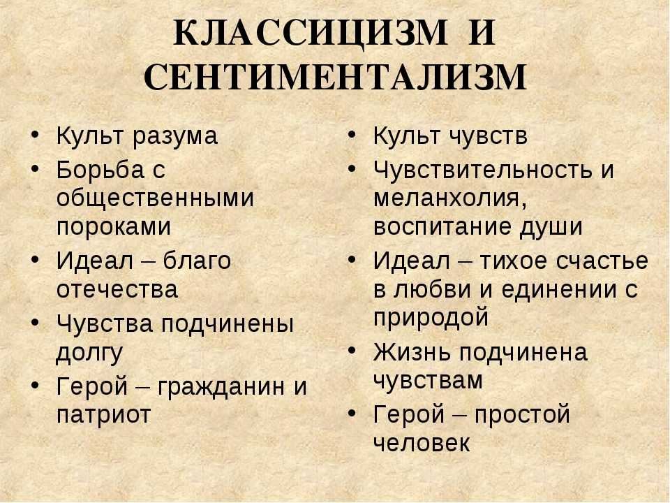 Сентиментализм в русской культуре